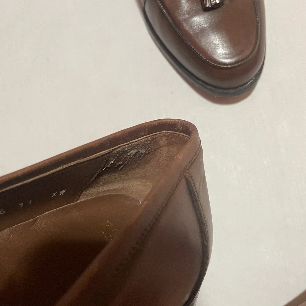 E.T. Wright Men's Brown Leather Kiltie Tassel Loafers Made In Italy Size 11 XW
